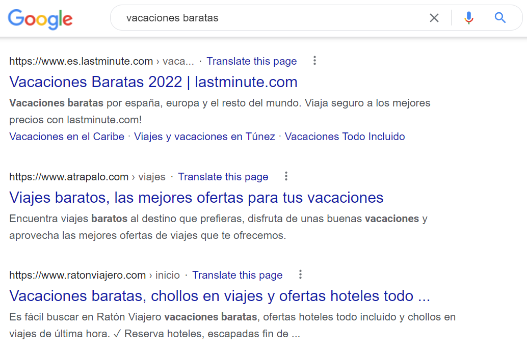 Image: a screenshot of a spanish language query in google