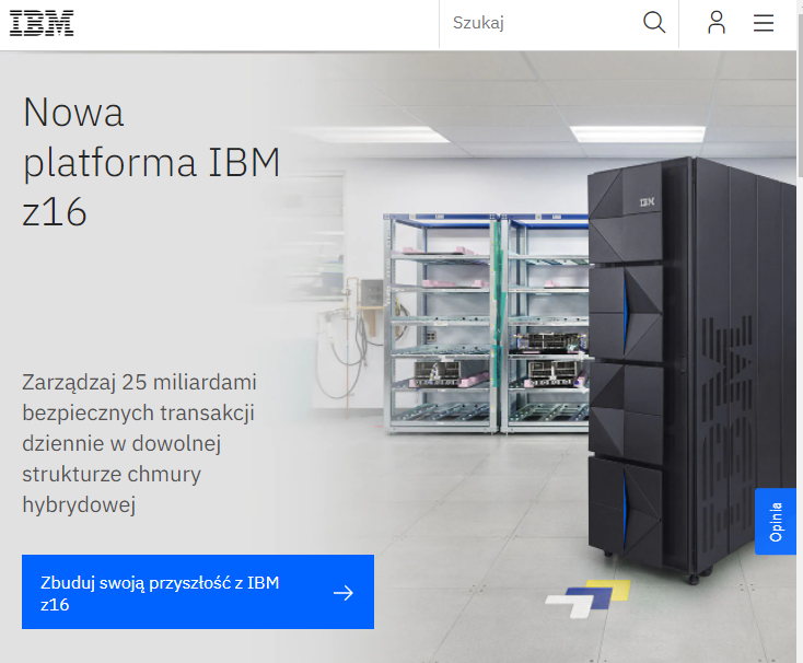 Image: A screenshot of IBM's Localized homepage for poland